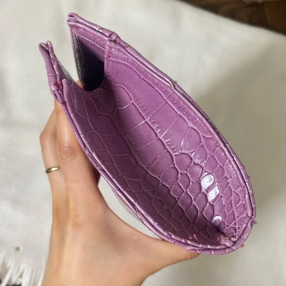 Vintage Purple Vegan Leather Clutch - Picture 6 of 8